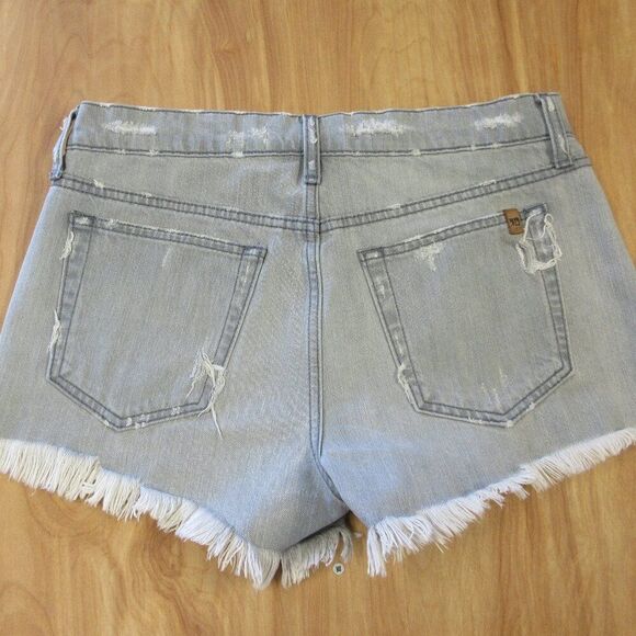 JOE'S JEANS Gabrielle Cut Off Jean Shorts Sz 27 Light Grey Gray Distressed Denim - Picture 1 of 14